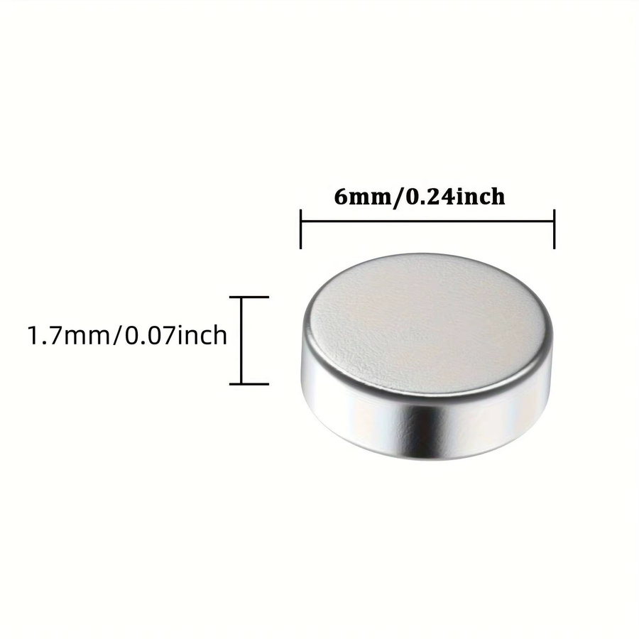 Starke runde Magnetscheiben für Kühlschrank und Büro, Farbe: Silber, Durchmesser: 6 mm, Höhe: 2,10 mm - Bild 1