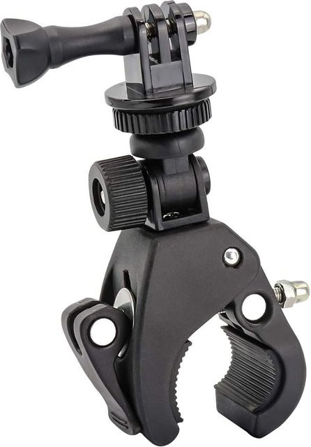 Lenkerhalterung für Action Kameras wie GoPro 9, GoPro 10, DJI, Insta360 und SJCAM für Fahrrad und Motorrad, Schwarz - Bild 1