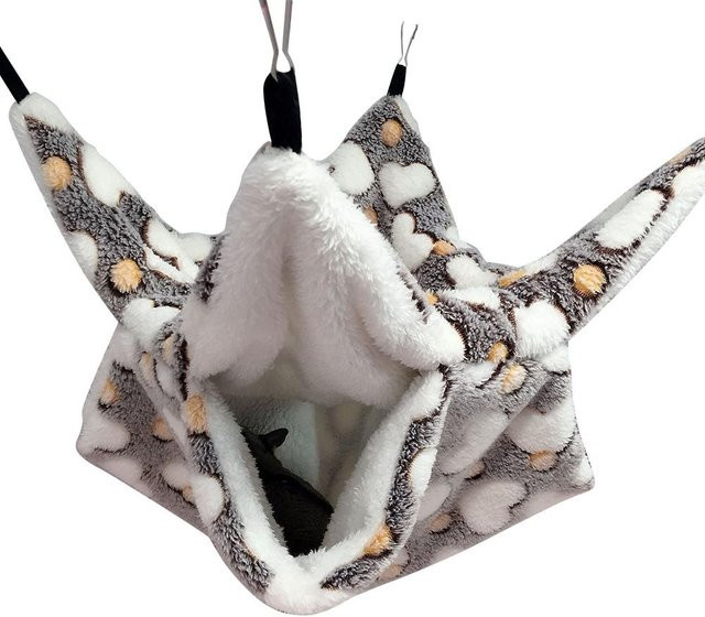 Yiran Furniture Hängematte für kleine Tiere aus Korallenfleece und Arktischem Fleece, Grau, 20 x 20 cm - Bild 1