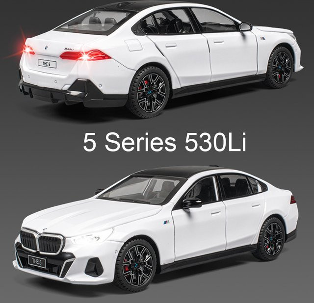 MAKEDA 5er-Serie 530Li A6L Spielzeugautos, Miniaturmodell, Maßstab 1:24, mit leichter Musik, Türen können geöffnet werden - Bild 1