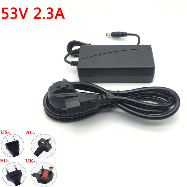 Deexintom AC Schaltadapter 53V 2,3A 122W für Dahua POE Ladegerät, Schwarz, Steckergröße 5,5x2,1mm, Innen positiv, Außen negativ - Bild 1
