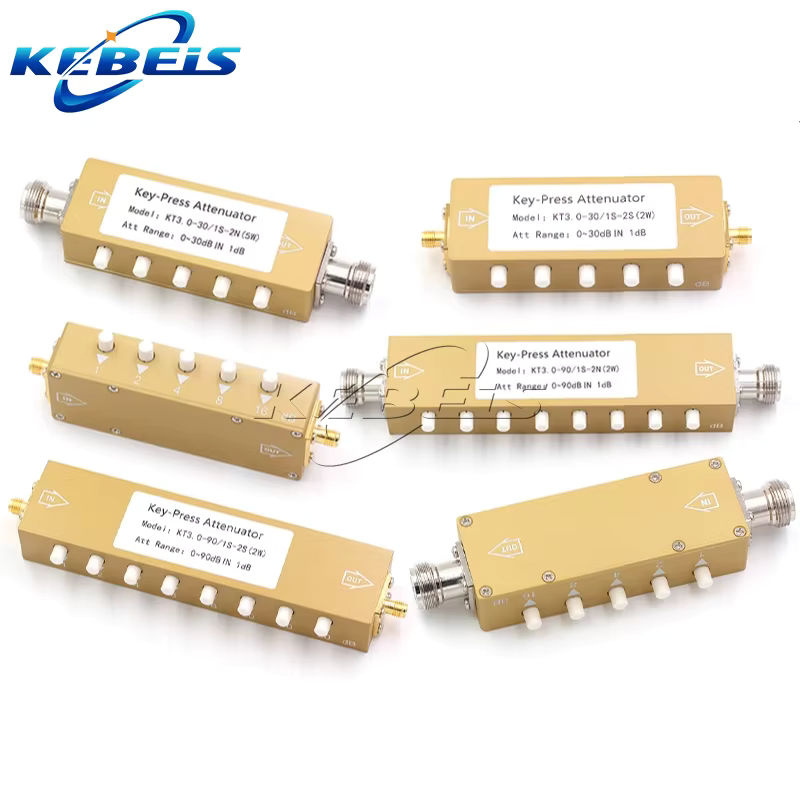 KEBEIS SMA N Typ RF Signal-Abschwächer mit Drucktaste, einstellbar von 0-90dB, 0-4GHz, Farbe: Gold - Bild 4