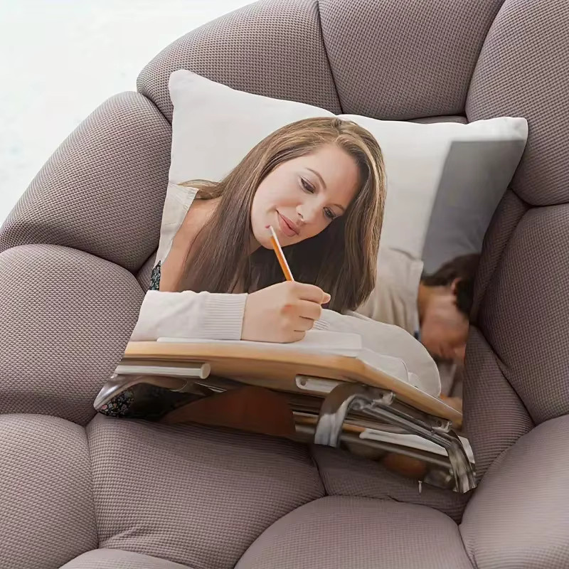 Personalisiertes Fotokissen aus weißem Polyester für dein individuelles Geschenk, quadratisch, Breite: 45,0 cm - Bild 2