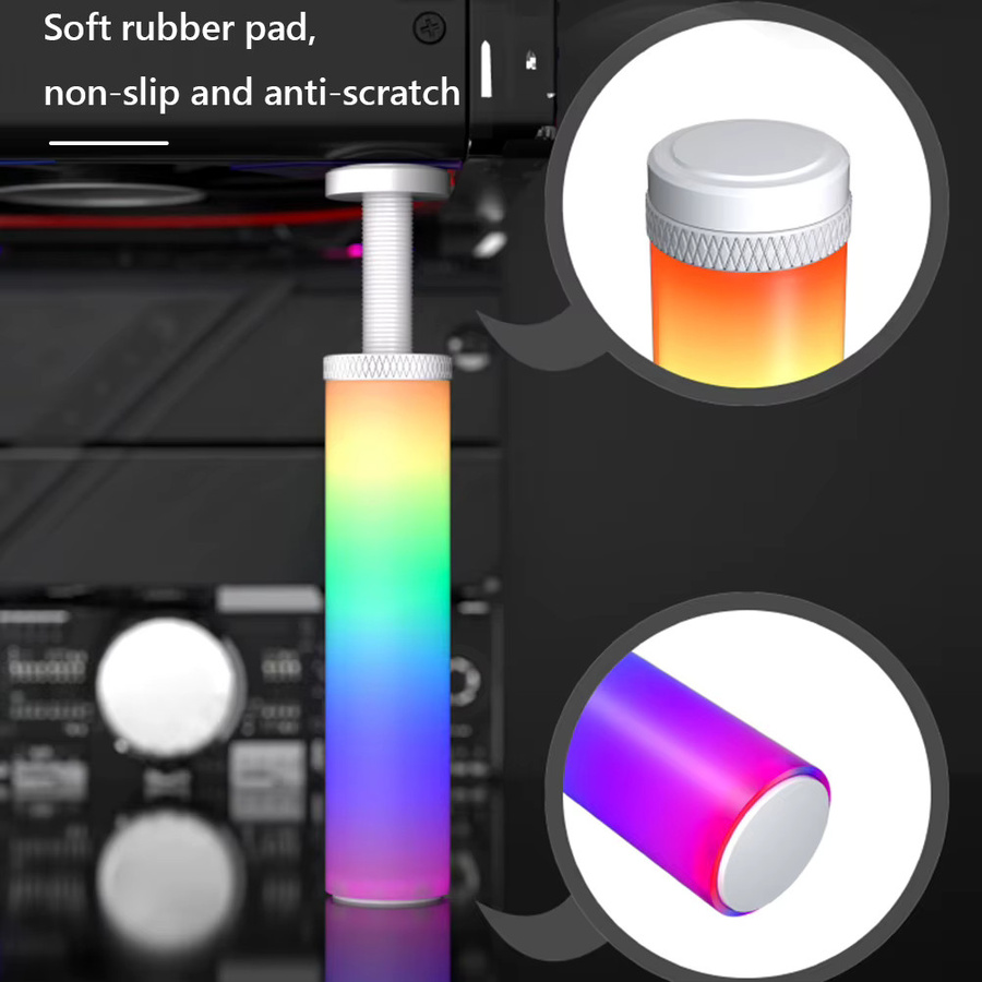 VODOOL ARGB Grafikkartenhalterung aus Aluminiumlegierung, verstellbar und drehbar, 5V 3-Pin, Weiß/Multicolor - Bild 1