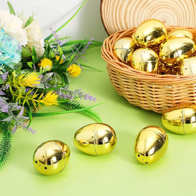 Befüllbare goldene Ostereier aus Kunststoff von ZQNYCY für die Ostereiersuche und als Dekoration - Bild 3