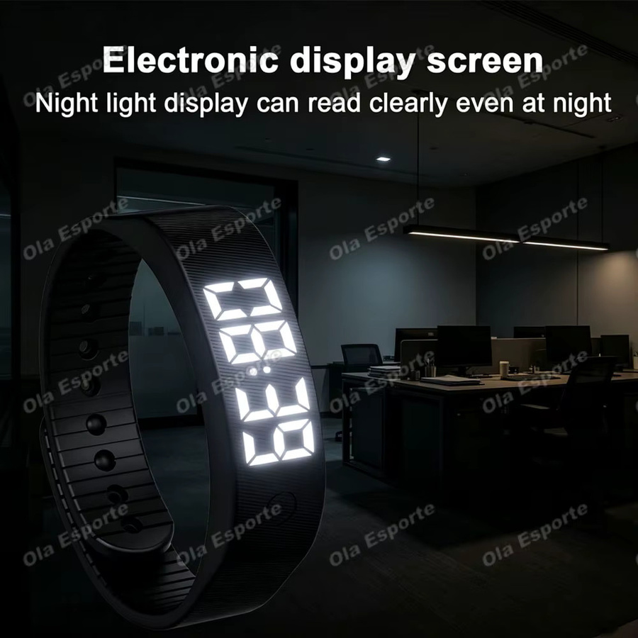 Ola Esporte Smartwatch HW12 Smartband in Schwarz mit LED Digital Display, wasserdicht und mit Schrittzähler sowie Vibrationsalarm - Bild 3