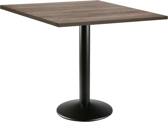 PULSIVA Esstisch Solona quadratisch mit Eichenplatte und schwarzem Gestell B/T/H: 80 x 80 x 73,9 cm - Bild 1