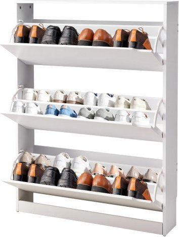 VEVOR Schuhschrank mit 3 Klappschubladen, modernes Schuhregal mit Kippfächern in Weiß, freistehendes Schuhaufbewahrungssystem für Flur, Schlafzimmer und Wohnzimmer - Bild 1
