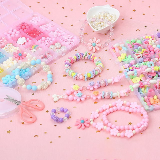 DIY handgemachte Perlen Schmuckset, Bunt / Mehrfarbig, Kunststoff - Bild 1