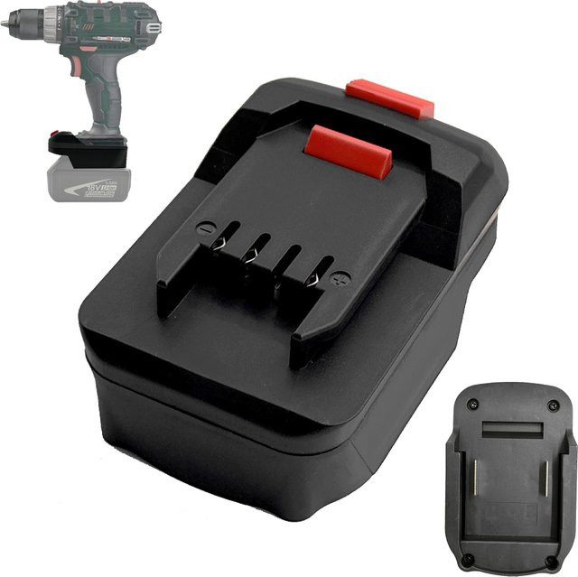 Batterieadapter-Konverter für 18V Li-Ion-Akkus von Makita, Dewalt, Bosch und Milwaukee, kompatibel mit Lidl Parkside X20V Elektrowerkzeugen, Farbe: Schwarz - Bild 1