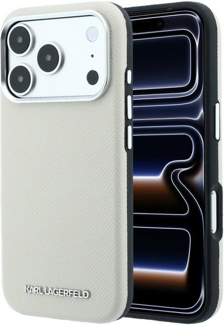 MagSafe-Hülle für Apple iPhone 18 Pro Max und iPhone 17 Pro Max von Karl Lagerfeld mit geprägtem Logo in Beige - Bild 1