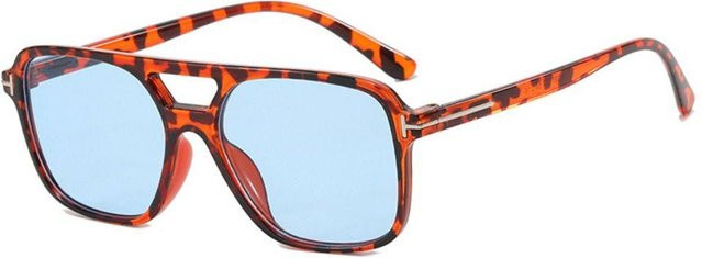Dote Sonnenbrille, Eckig, Vollrand, Kunststoff, Unisex, White, Brown - Bild 1