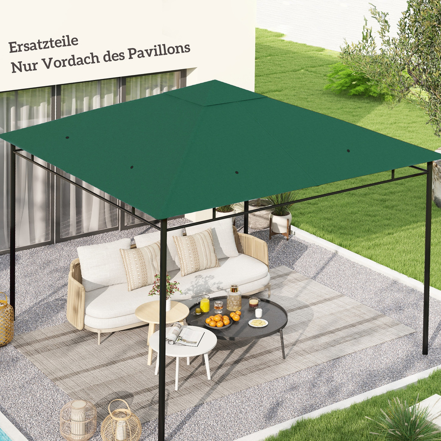 Outsunny Pavillondach Ersatzdach aus wetterfestem Polyester in Grün, B/T: 2,98 x 2,95 m - Bild 2