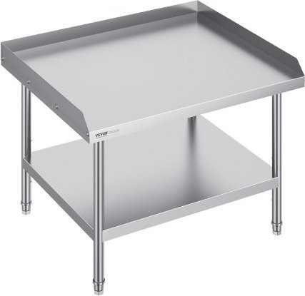VEVOR Arbeitstisch aus Edelstahl in Silber mit 3-seitigem Spritzschutz und verstellbarer Höhe, B/T/H: 91,4 x 76,2 x 66,0 cm - Bild 1