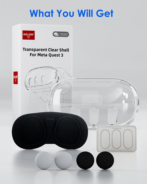 Aolion Schutzhüllen-Set aus klarem TPU für Meta Quest 3 und Meta Quest 3s VR-Zubehör - Bild 1