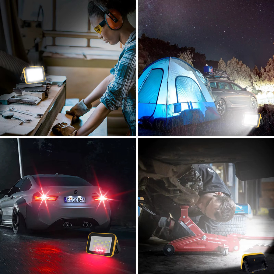 Superhelles tragbares Arbeitslicht mit 97 SMD LEDs, USB wiederaufladbare LED-Taschenlampe in Schwarz mit 5 Modi für Outdoor, Camping und Notfälle - Bild 5