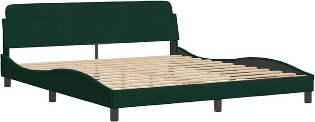 vidaXL Bettgestell aus Samt in Dunkelgrün mit Maßen B: 180 cm, T: 200 cm, H: 185 cm - Bild 1