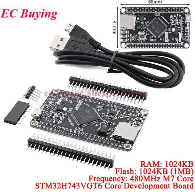 STM32H743VGT6 Core-Entwicklungsboard STM32 ARM-System-Lernmodul mit Cortex-M7 480MHz und 1024KB Chip in Schwarz - Bild 1