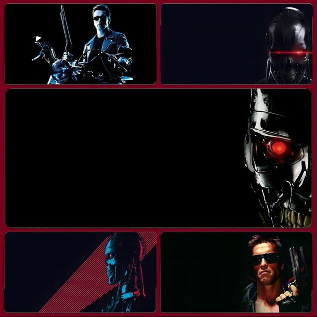 Gaming-Mauspad T-Terminator Science-Fiction Design in Schwarz mit genähten Kanten und verdickter Schreibtischunterlage für deinen PC - Bild 1