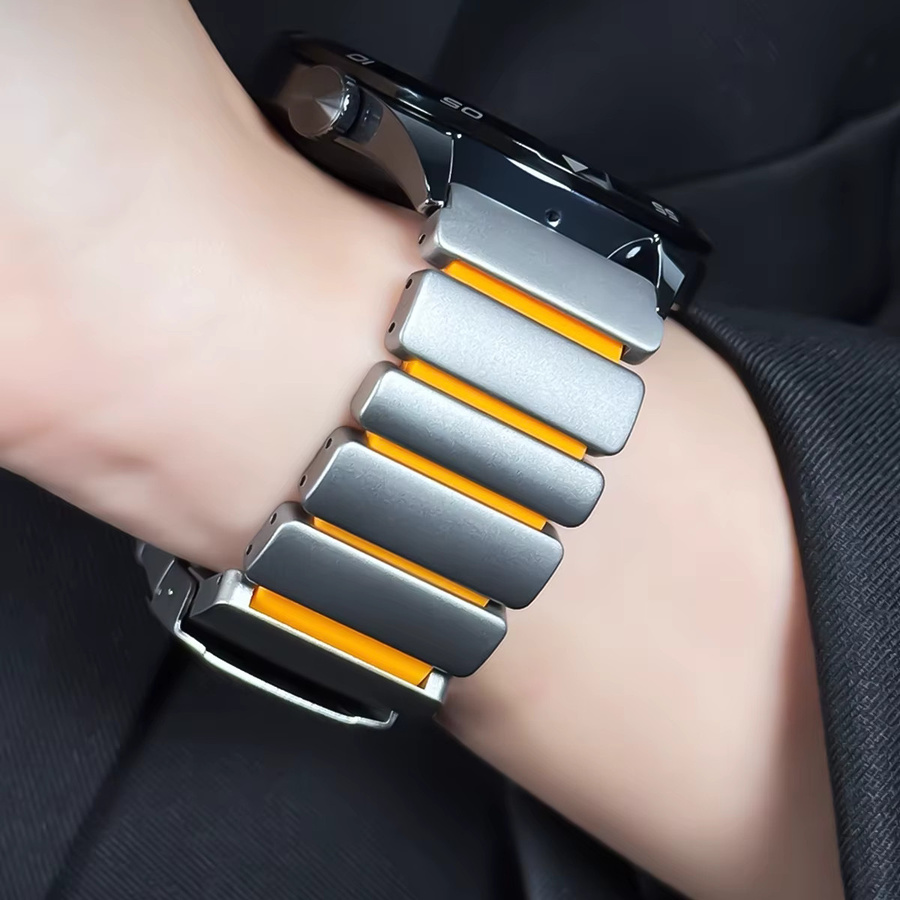 CAOWTAN Uhrenarmband Titan, Kautschuk, orange, Unisex - Bild 3