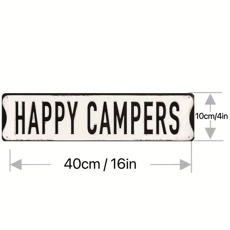 HELLOYOUNG Vintage Happy Camper Metall-Wanddeko für drinnen und draußen, B: 40,0 cm, H: 10,0 cm, T: 10,0 cm - Bild 2