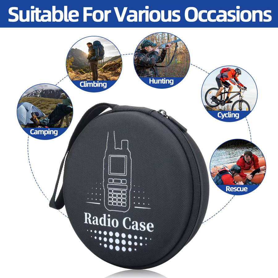 ABBREE Mini-Radio-Tragetasche mit ergonomischem Halter in Schwarz für Reisen und Camping - Bild 6