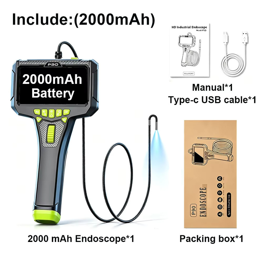 CAKI Industrielles Endoskop mit 5,0 Zoll IPS-Bildschirm, HD 1080P Inspektionskamera, 360 Grad Zwei-Wege-Gelenk, IP67 wasserdicht, halbstarres Kabel mit LED-Licht in Schwarz - Bild 8