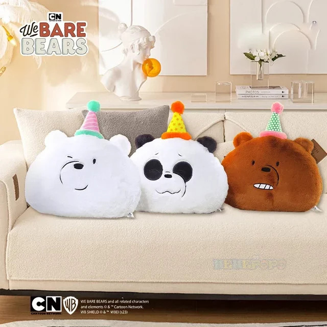 HUGKIS We Bare Bears Bären Nickerchen Kissen, Plüsch Spielzeug, 35cm - Bild 1