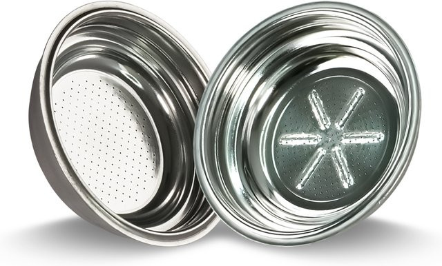 Dalinwell Espresso Filterkorb mit Druckaufschlag und Doppelschicht, 51mm, Edelstahl, Silber - Bild 1
