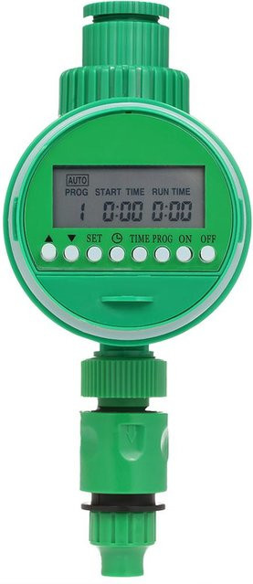 TOMTOP JMS Programmierbarer Schlauch-Wasserhahn mit LCD-Bildschirm und Timer, Grün, 3/4 Zoll und 1/2 Zoll Anschluss - Bild 1
