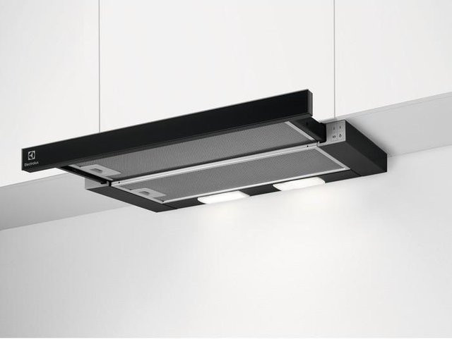 Electrolux Teleskop-Dunstabzugshaube LFP326FB in Schwarz mit LED-Beleuchtung und LED-Display zum Einbau - Bild 1