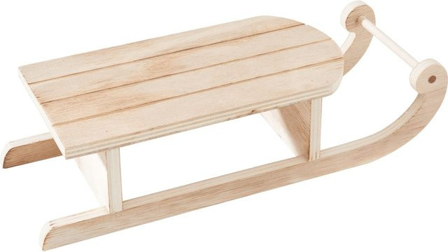 VBS Deko-Holzschlitten aus Sperrholz in Beige für Winter und Weihnachten - Bild 1