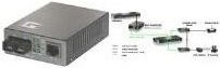 LEVELONE Fast Ethernet PoE-PD Media Konverter FVT-0103TXFC, RJ45-SC-Duplex, 100FX, Multimode, Grau - Bild 1
