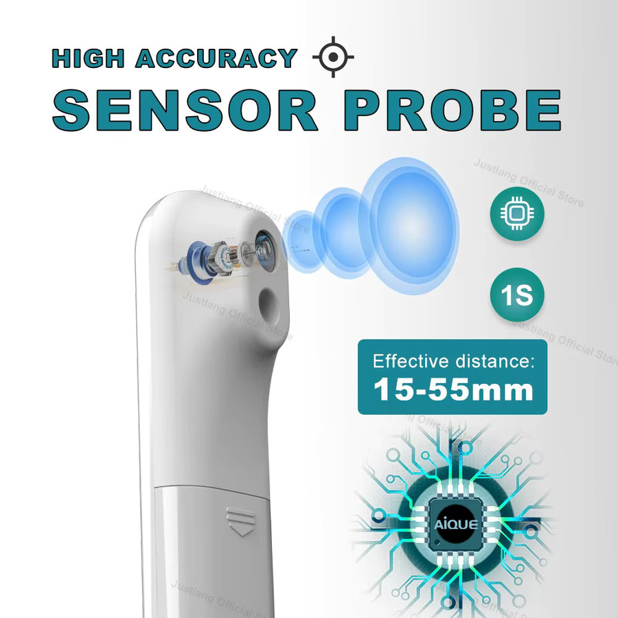 Justlang Wiederaufladbares Infrarot-Stirnthermometer mit LED-Display für Babys und Erwachsene in Weiß - Bild 2