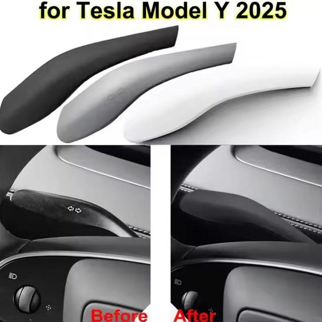 Tesla Modell Y 2025 Zubehör Set: Silikon Schutzabdeckungen für Lenkrad und Schalthebel zur Innendekoration - Bild 1