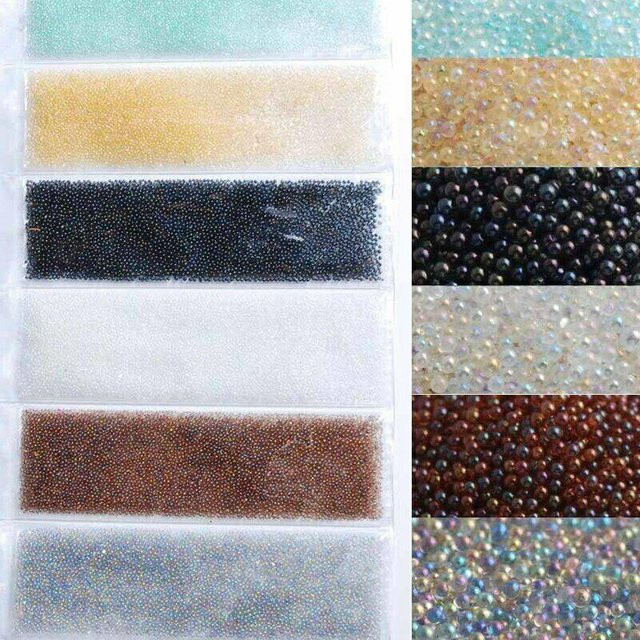 Mini-Nagel-Kaviarperlen, 6 Farben, glitzernde Mikroperlen, Nagelschmuck - Bild 1