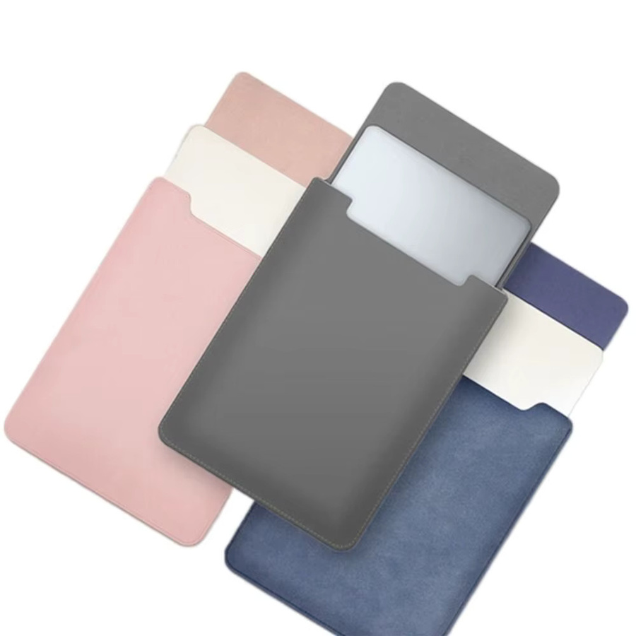 Ultradünne Laptop-Hülle aus PU-Leder für 11 bis 15 Zoll Ultrabooks, stoßfeste Notebook-Tasche in Pink für HP, Dell und Surface - Bild 5