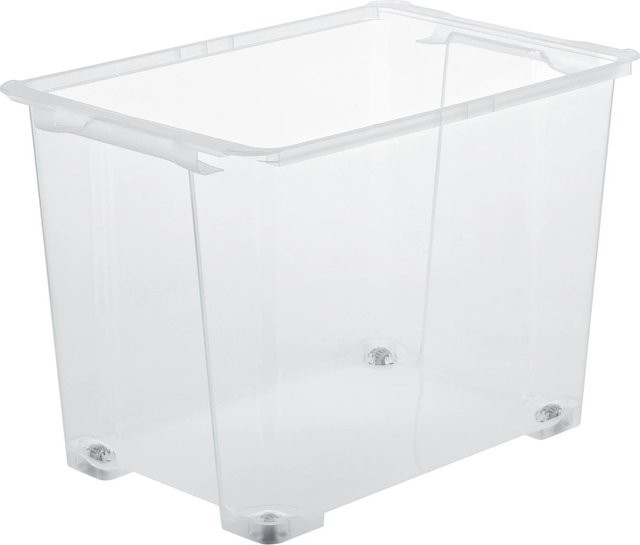 Rotho Box Evo Easy Aufbewahrungsbox mit Rädern, Transparent - Bild 1