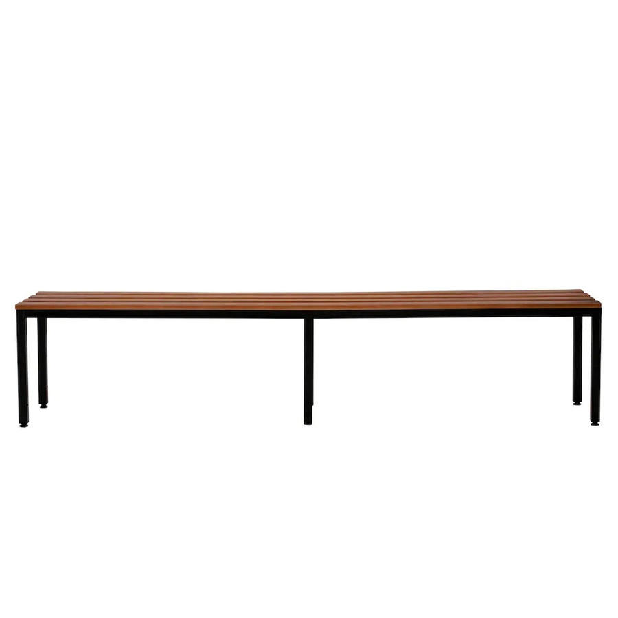 PROREGAL Sitzbank Seal freistehend aus Holz und Stahlblech, Schwarz/Buche, H 40 cm x B 160 cm x T 40 cm - Bild 2