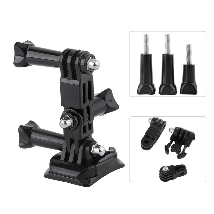 Andoer Sport Kamera Helm Seiten-Mount Kit Klebehalterung Zubehör für GoPro Hero 3/2/1 in Schwarz - Bild 2