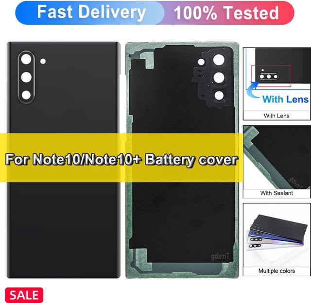 Samsung Galaxy Note 10 und Note 10 Plus Ersatz-Rückgehäuse mit Klebstoff in Schwarz - Bild 1