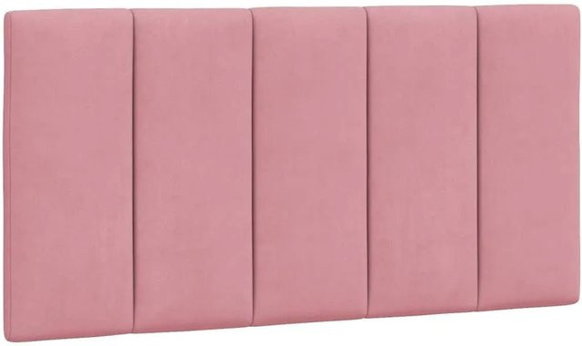 vidaXL Kopfteil-Kissen Hanko Rosa, gepolstertes Wandkissen aus Samt mit Linien-Design, Breite: 100 cm - Bild 1