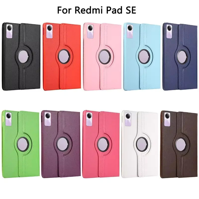 Xiaomi Redmi Pad SE 2023 Schutzhülle aus Leder mit 360 Grad Rotation in Blau - Bild 1