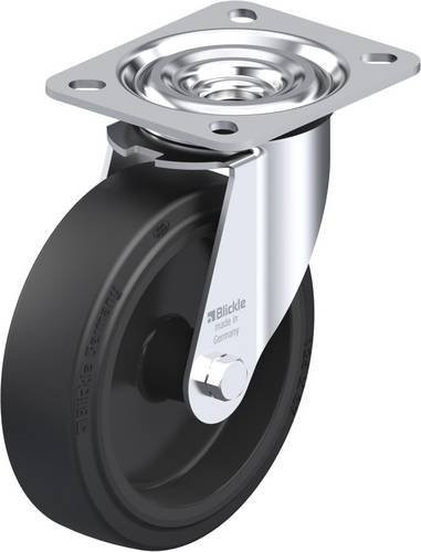 Blickle L-POEV 125G Lenkrolle in Schwarz mit Stahl- und Kunststoffkomponenten, Rad-Durchmesser: 125 mm, Tragfähigkeit (max.): 250 kg - Bild 1