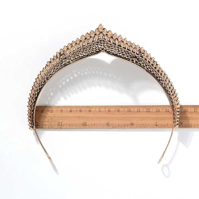 Wucifang Jewelry Tiara Krone, Weiß, Kristall, Metall, Damen, 14cm - Bild 1