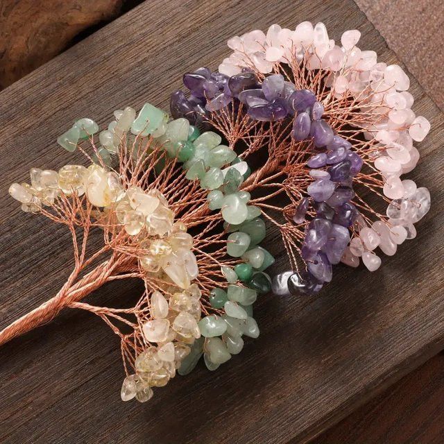 Sisterstone Lebensbaum DIY Halbzeug aus Amethyst Naturstein für deine Heimdekoration - Bild 1