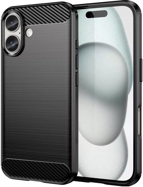Apple iPhone 16 Plus Hülle in Carbon-Optik, Schwarz - Bild 1