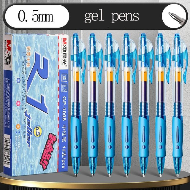 M&G Nachfüllbarer Gelstift mit 0,5 mm Spitze in Schwarz, Blau und Rot für Schule und Büro - Bild 1