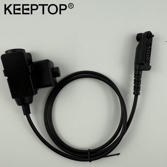 KEEPTOP Taktischer U94 PTT 7,1 Kabel Headset Adapter mit 3,5 mm Jack für Hytera PD600 PD660 PD685 PD680 X1P X1E z1p HP780 HP680 Walkie Talkie in Schwarz - Bild 1