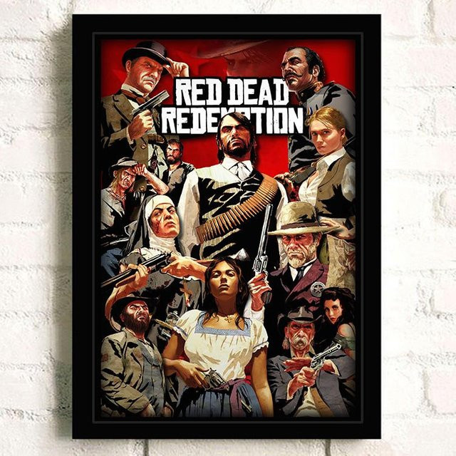 Red Dead Redemption 2 Wandkunst Leo Gallery Charakter Poster als Ölgemälde-Reproduktion, Mehrfarbig, Breite: 70 cm, Höhe: 100 cm - Bild 1